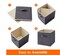 13 inch Cube Storage Bins, Storage Cubes Foldable Decorative Fabric Set of 8, Grey